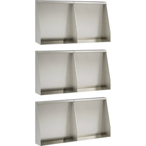vidaXL Muro di contenimento 6 pz 40 x 12 x 40 cm Acciaio Inox Argento