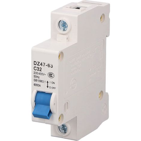 Leitungsschutzschalter 1P MCB DIN-Schienenmontage 6000A Abschaltvermögen 230V 400V 32A für Heimbüro (1/5)