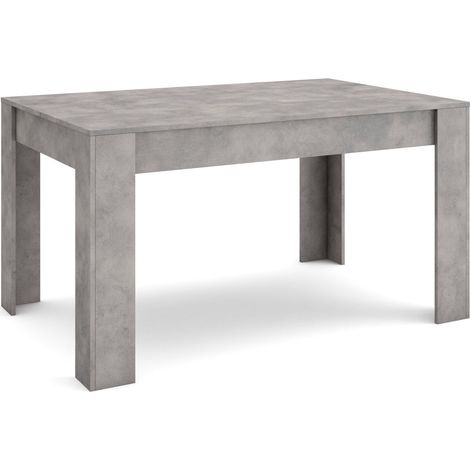 Skraut Home – Table de salle à manger 140x90 cm – Pour 6 personnes – Style moderne gris ciment – Plateau robuste en béton (1/5)