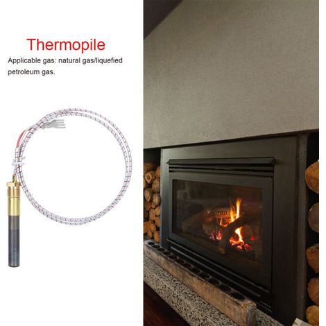 Thermopile de génération 36" & Kit d'électrode d'allumeur - Thermopile haute qualité en cuivre pour chaudières gaz & Electrode en céramique pour poêle/grill gaz (1/5)