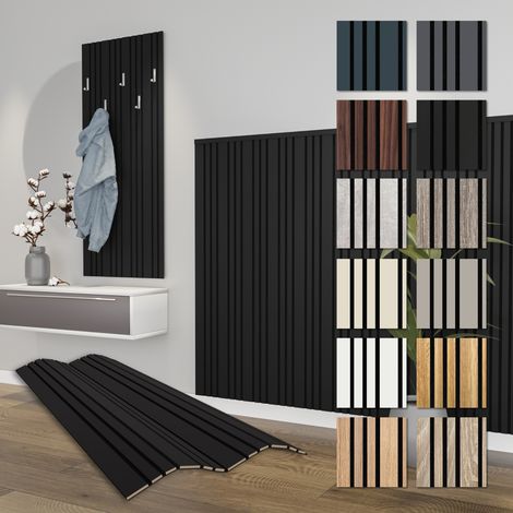 HEXIM Akustikpaneele Holz Mila 138,5x60cm flexible Wandpaneele Kombipaneel 0,83 m² Wandpaneele MDF Akustikfilz: APMH12 - Black Edition, 1 Paneel - 0.83m² (1/5)
