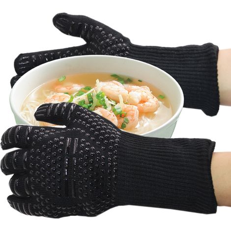 Gants BBQ Haute Température 800°C Silicone Antidérapant pour Grill et Four Compatible Cuisine Protection Avant-Bras Durable (1/5)