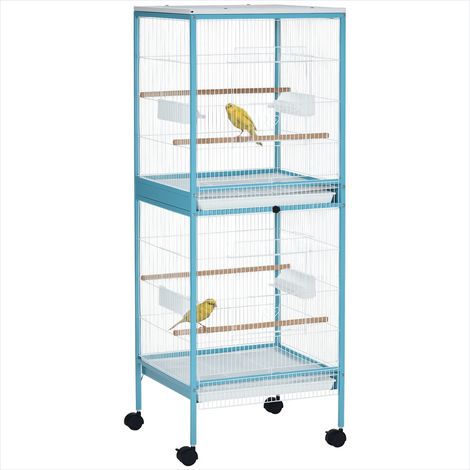 Cage pour oiseaux Grande en acier sur pied avec roulettes 51,5 x (1/5)