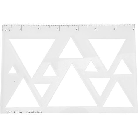 Modèle décoratif d'incrustation de routeur, pochoir acrylique Transparent avec échelle de règle pour le bricolage du travail du bois triangulaire 12 en 1 (1/5)
