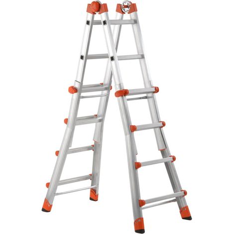 Scala telescopica professionale 4+4 alluminio rinforzato multifunzione en131-4 (1/5)