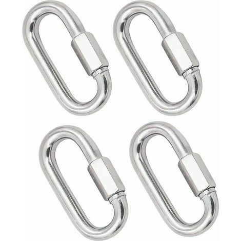 YMYNY Robuster M8-Karabiner aus 304 Edelstahl, Schnellverschlussschraube, Quick Link-Schlüsselanhänger für Zuhause, Camping, Bergsteigen, Wandern, Reisen, Kapazität (1/4)