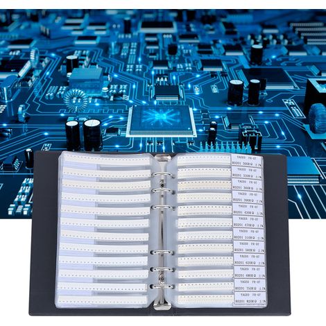 Kit d'assortiment de résistances 0201 170, composants électroniques, échantillon en plastique noir (1/5)