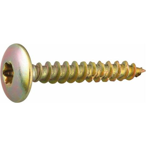 Vis penture 6 lobes AC bichromaté 6x50 mm – Tête bombée Torx T30 – Boîte de 200 vis pour montage de volets – Viswood (1/3)