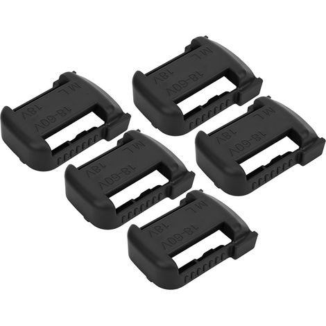 5-teiliger Lithium-Akkuständer mit Gürtelclip für Milwaukee M18 18V, Schwarz (1/5)