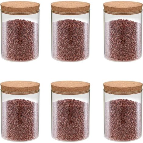 vidaXL Storage Glass Jars with Cork Lid 6 pcs 650 ml (1/5)
