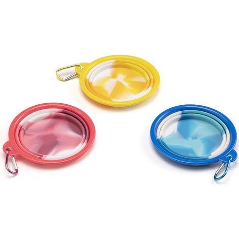 Leopet ciotola da viaggio in silicone Rosa/azzurra/gialla 1000 ml