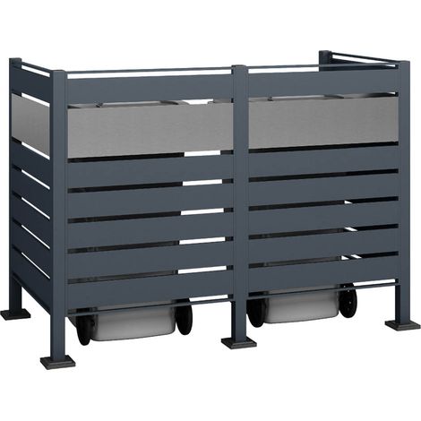 Westmann Habillage métallique pour conteneur à déchets Planum  2x240 L  Anthracite Mix  170x90x120 cm