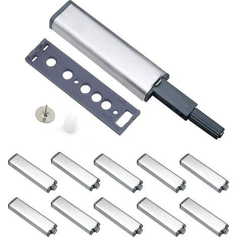 Amortisseur de Porte, 10 Pièces Tampon Amortisseur Push to Open Loquet, Push to Open System Tampon Amortisseur pour Porte D'armoire Tiroir Loquet avec Embout Aimanté Pour Porte, Armoire, Tiroir (1/5)