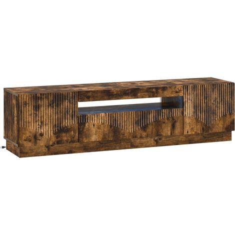 LED TV Cabinet Smoked Oak Engineered Wood vidaXL (1/5)
