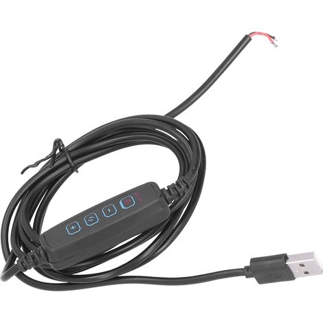 Câble d'alimentation universel USB de 2 m avec interrupteur et variateur pour lampe LED 5 V, pour l'extérieur et la maison. (1/5)