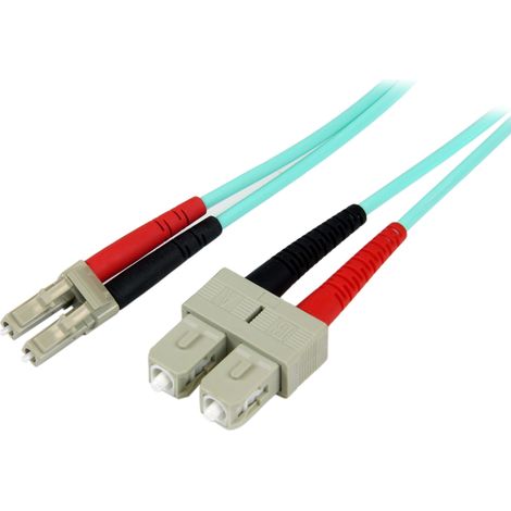 1m OM3 Multimode Fiber Cable LC/SC UPC StarTech.com Câble Fibre Optique Multimode de 1m LC/UPC vers SC/UPC OM3 - Cordon de raccordement - LC multi-mode (M) pour SC multi-mode (M) - 1 m - fibre optique