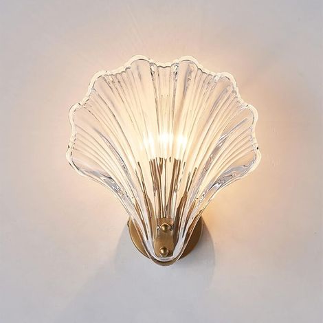 Shell Glass Base Wall Lamp, Crystal Shell Wall Lamp, Crystal Wall Lamp (Clear)