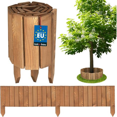 KOTARBAU® Bordure Jardin Exterieur Bois - 110 x 20 cm - Cloture Bois Jardin - Brun - Palissade Flexible - Décoration Jardin