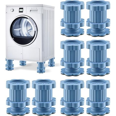 amortiguadores de vibración para lavadora，almohadilla elevadora ajustable universal，patas antivibración para lavadora，refrigerador y muebles (1/4)