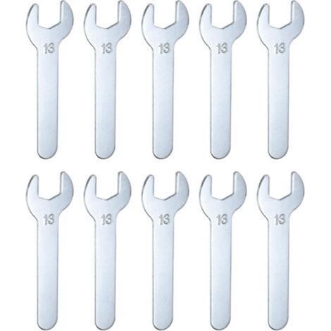 Galvanized thin U-shaped open-end wrenches – Pack of 10 (13 × 87 × 2 mm), ideal for car repairs and furniture assembly