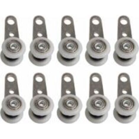 Set mit 10 Rollen für Schiebefenster oder -türen – Metall und Kunststoff – 4,5 x 1,9 cm