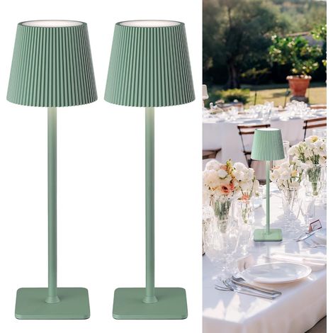 Lot de 2 Lampe sans Fil, LED 5200mAh, Dimmable, IP54 Étanche, Intérieur Extérieur