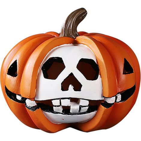 Générique Décoration Crâne Tête De Squelette en Résine pour Table Halloween De Table Pour Bureau, Appartement, Ferme, Salon, (1/5)