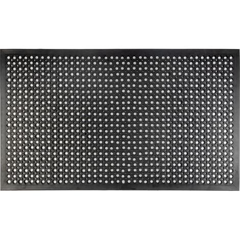 Gummi-Lochmatte Standard aus Naturgummi Schwarz 90 x 150 cm