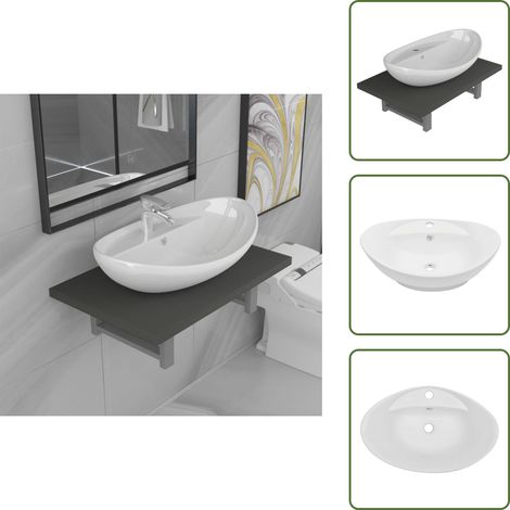 Baño moderno - vidaXL Conjunto de muebles de baño 2 piezas cerámica roble - Baño elegante