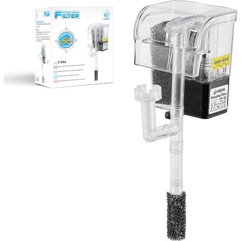 5-Gallonen Aquariumfilter mit Oberflächenabscheider, kleiner, leiser Aquariumfilter, Bio-Baumwollfilter, einstellbare Wasserströmung, Wasserfall-Design zur Sauerstoffanreicherung, Außenfilter