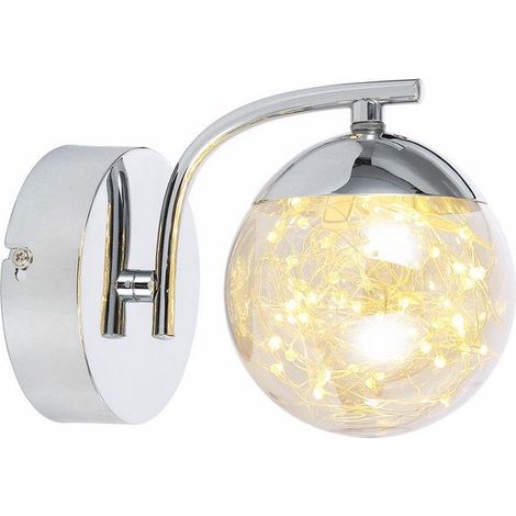 Applique murale glamour boule verre ambre LED 4W Reality
