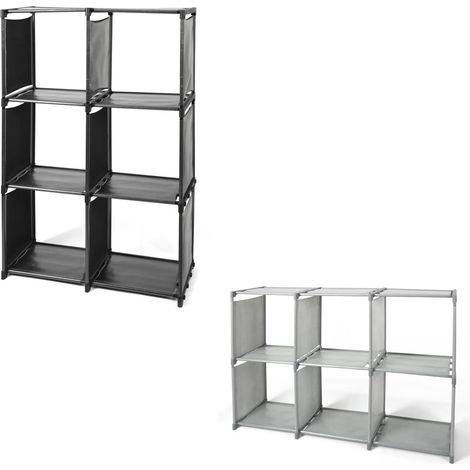 TrAdE Shop Traesio - Scaffale Multiuso Organizzatore Modulabile A 6 Scomparti Portata 5kg Per Ripiano 2 Colori - (1/5)