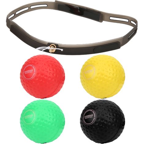 Équipement de fitness avec ballon de boxe à 4 balles en mousse de caoutchouc PU réglable, fixé à la tête (1/5)