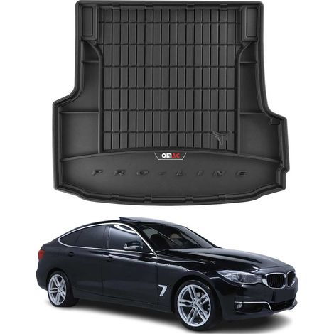 Tapis de Coffre 3D TPE Premium Compatible avec BMW Série 3 F34 Gran Turismo 2013-2020 - Bac de Protection de Coffre Intérieur antidérapant Revêtement de Coffre Bords Hauts pour Voiture Noir