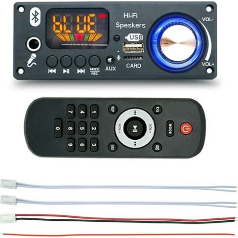 2x80W Bluetooth-Audioverstärker, FM-Radiomodul, MP3-Player, USB- und TF-Kartensteckplatz, für Auto, 12V DIY (1/4)