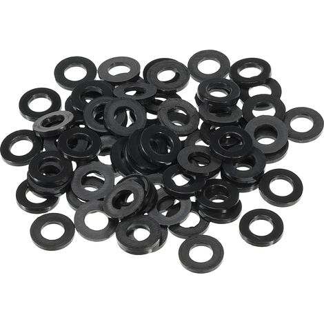 150pcs M6 Nylon Rondelle 6mm ID 12mm OD 1,5mm Épaisseur Noir (1/5)