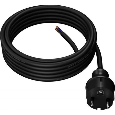 Awtools - AW24859 - CÃBLE AVEC FICHE 5m 3x1,5 NOIR H05VV-F