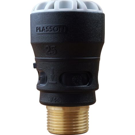 Raccord droit encliquetable PE Ø25 - Laiton mâle 3/4" (20/27) avec portée plate ISO 228 (1/4)