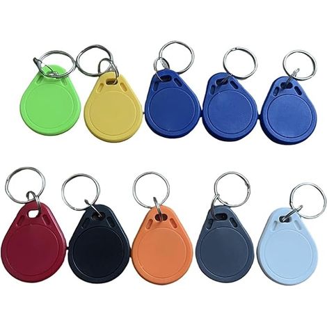 Lot de 10 clés MF Classic 1K RFID 13,56 MHz ISO14443A pour contrôle d'accès d'entrée de porte d'hôtel, 10 pièces (mixte) (1/5)