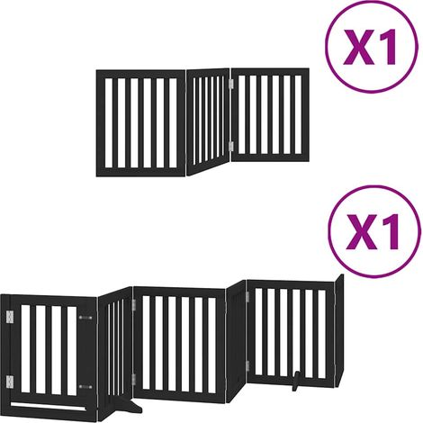 Maison Exclusive - Cancello per Cani Porta Pieghevole Nero 9 Pannelli 450cm Pioppo