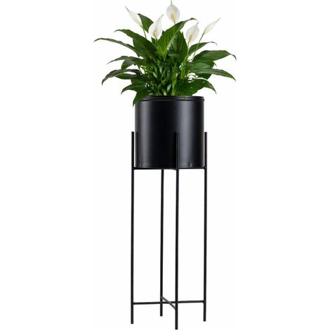 Supporto per fiori con copertura, 75 cm, nero (1/5)