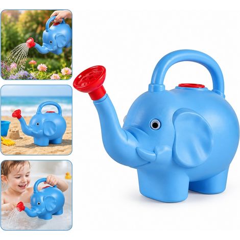 1 Pièce Arrosoir en Plastique Bleu, Forme Éléphant, 1600 ml, 27×11×18 cm, Enfant (1/5)