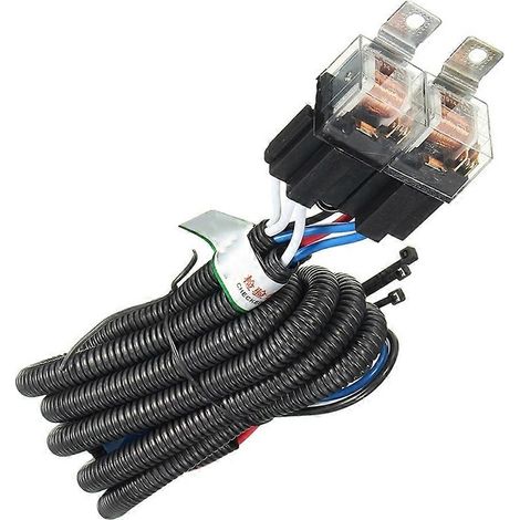 Compatible avec le kit de faisceau de câblage de relais d'ampoule/phare LED à interrupteur négatif H4 12V, comprenant la prise et le connecteur, accessoires automobiles. (1/5)
