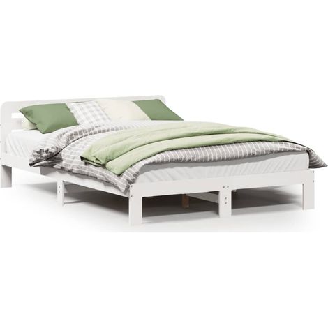 Maison Exclusive - Letto senza Materasso Bianco 140x190 cm Legno Massello di Pino