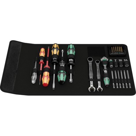 Wera – Coffret cliquet et douilles 25 pièces – Cliquet à tête orientable – Vissage rapide en série – Poignée ergonomique Kraftform Plus (1/5)