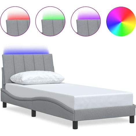 Maison Exclusive - Cadre de lit sans matelas Hanko gris clair 90x190 cm tissu (1/5)