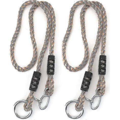 Lot de 2 sangles de suspension pour arbre, en corde de nylon réglable, pour hamac et chaise suspendue d'extérieur. (1/5)