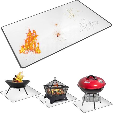 Filiyano-Tapis de cuisson ignifugé pour barbecue, protection anti-éclaboussures et thermique pour sol, 165 x 99 cm (1/5)