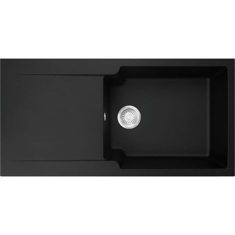 Franke – Évier sous-meuble 60 cm en Tectonite noir – Dimensions 1000 x 500 x 210 mm – Vidage manuel – Surface non poreuse pour hygiène maximale