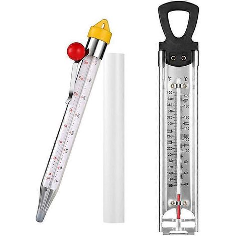 Set mit 2 Zuckerthermometern mit Topfclips, aus Edelstahl mit Loch (1/5)